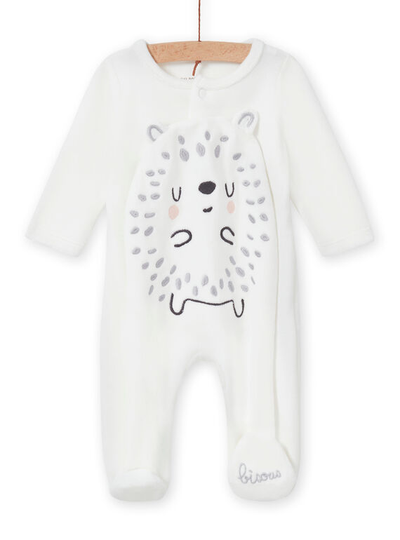 Babygro cru padrão ouriço-cacheiro recém-nascido unissexo MOU1GRE4 / 21WF0543GRE001
