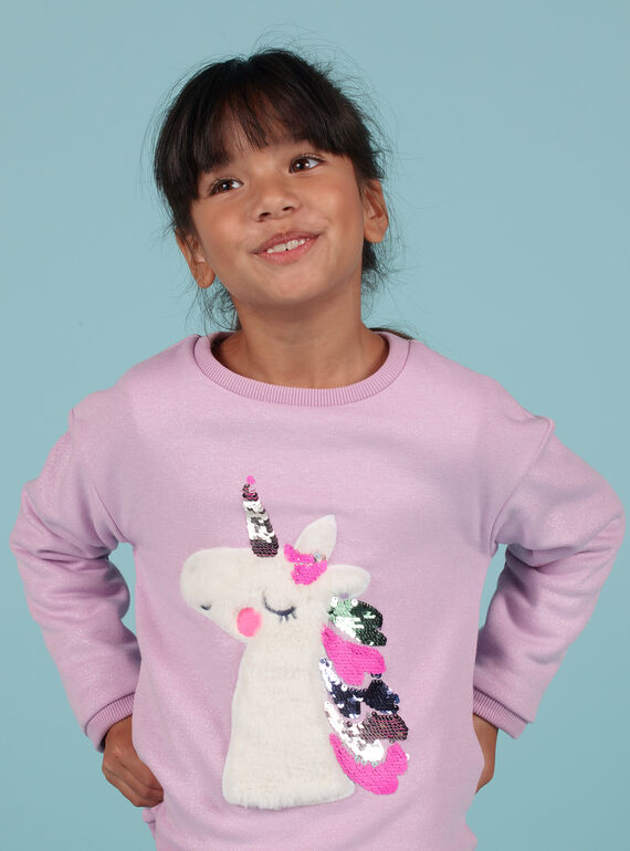 Sweat padrão unicórnio em lantejoulas reversíveis menina MAPLASWEA / 21W901O1SWE326