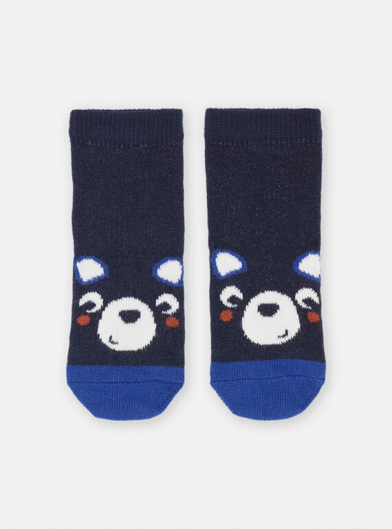 Meias azul-marinho com padrão de urso bebé menino SYUJOCHOB5 / 23WI10M5SOQ715