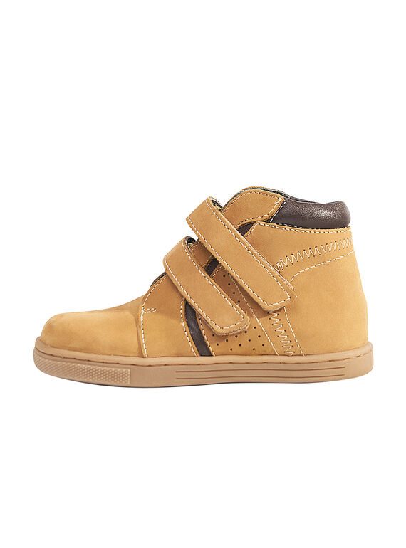 Sapatilhas couro nobuck bege criança menino GGBASBOOT / 19WK36I7D3F804