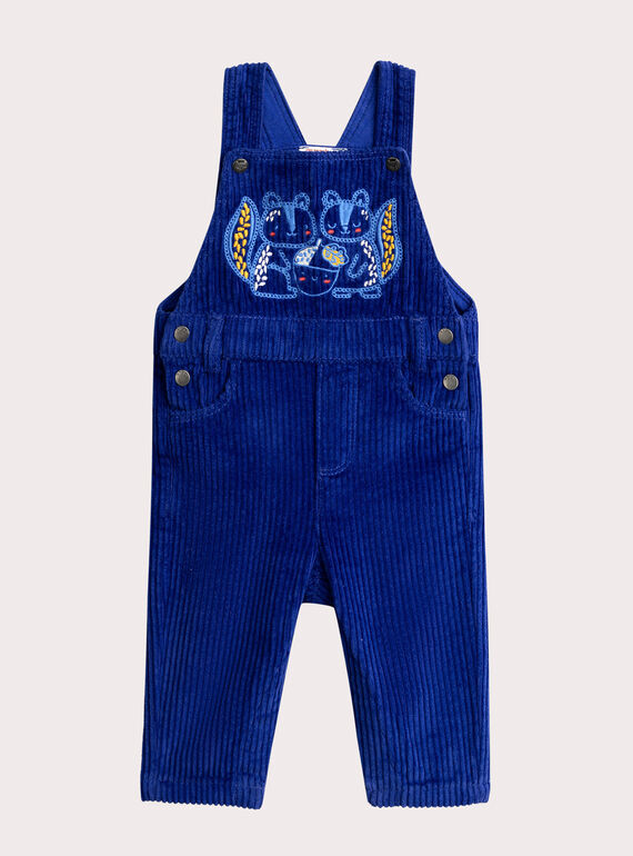 Macacão longo de veludo azul para menino  VUROSAL2 / 24WG10P2SALC207