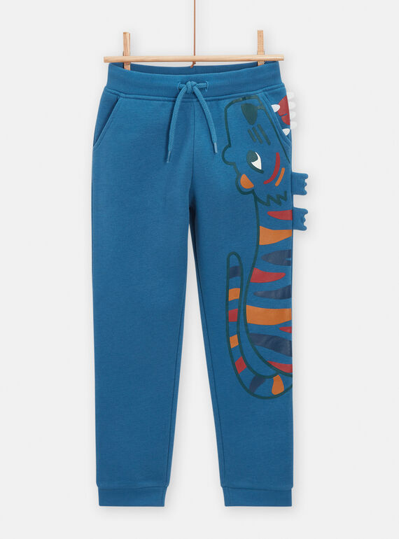 Calças de treino azuis com estampado de tigre para menino VODAJOG / 24W90221JGBC210