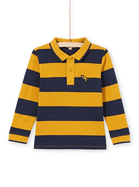 Polo amarelo e azul-marinho às riscas menino MOJOPOL5 / 21W90213POL113