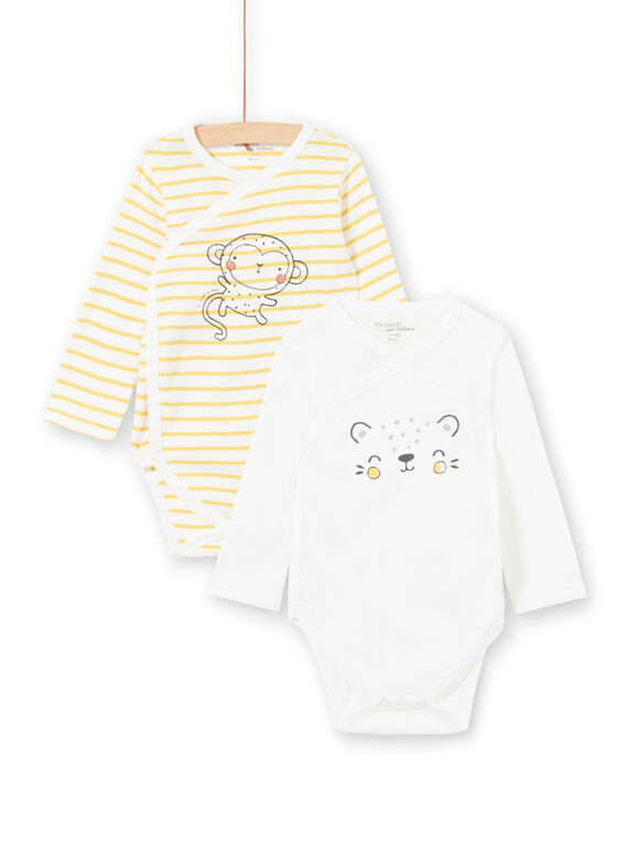 Lote de 2 bodies amarelo branco nascimento menino LOU1BOD2 / 21SF04H2BOD000