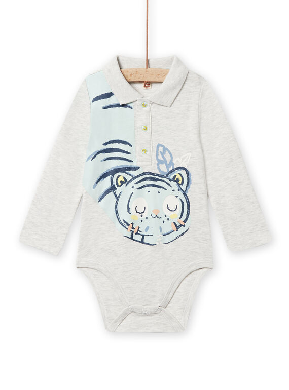 Body cinzento mesclado com padrão de tigre bebé menino NUMOBOD / 22SG10N1BODJ920