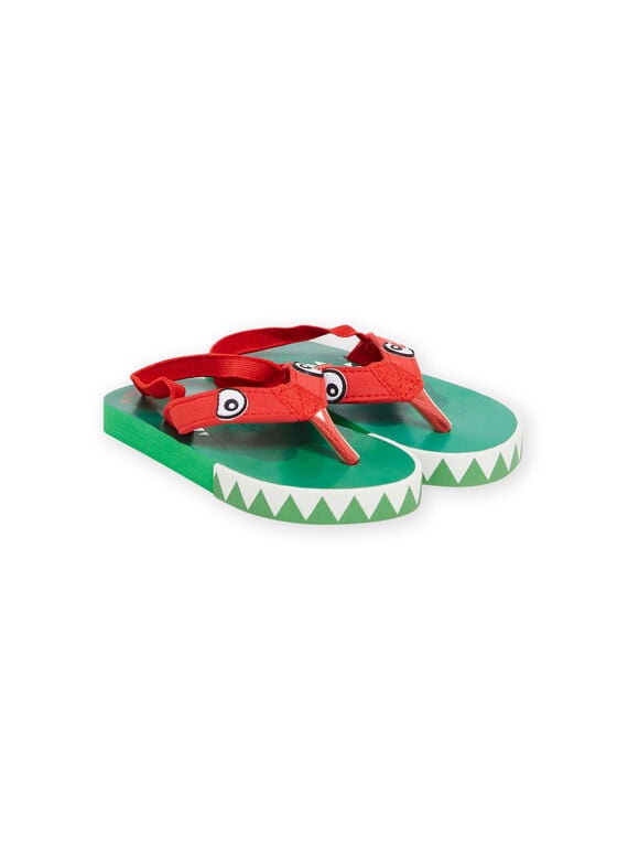 Chinelos verdes e vermelhos com padrão crocodilo menino NOTONGCROC / 22KK3681D01050