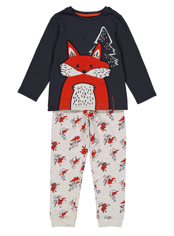 Pijama cinzento em moletão criança menino GEGOPYJRENA / 19WH12N6PYJJ912