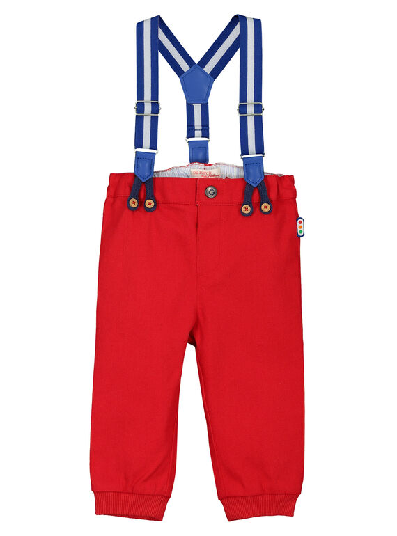 Calças vermelho com alças bebé menino FUCOPAN / 19SG1081PANF505