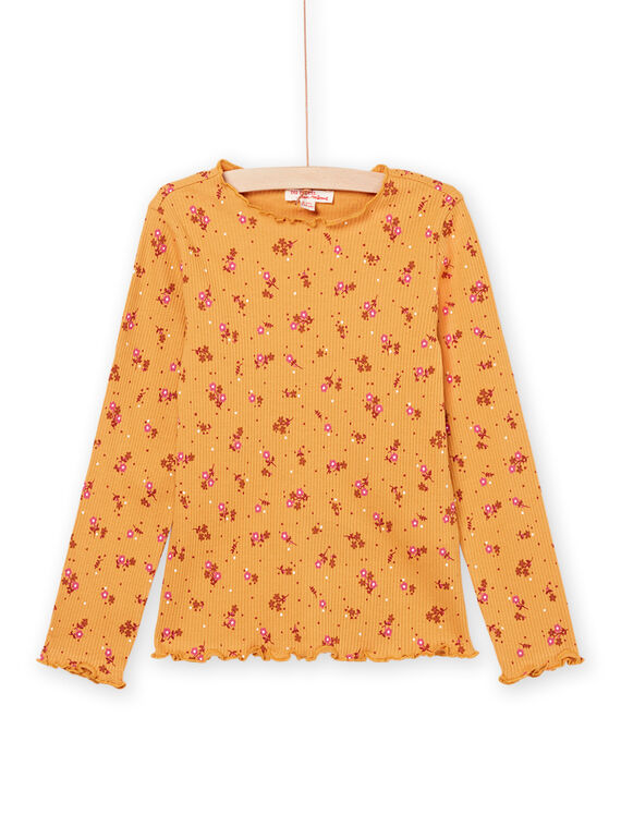 T-shirt de mangas compridas amarelo canelada PAJOUTEE3 / 22W901B6TMLB107