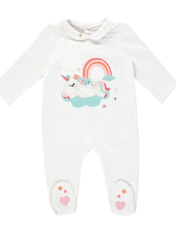 Babygro bebé menina branco com gola JEFIGRECLAU / 20SH13C3GRE000