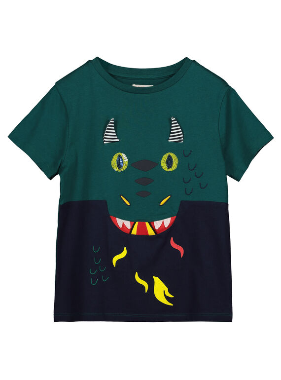 T-shirt Mangas Curtas Bicolor Bolso decorativo GOVETI2 / 19W90221TMCG614