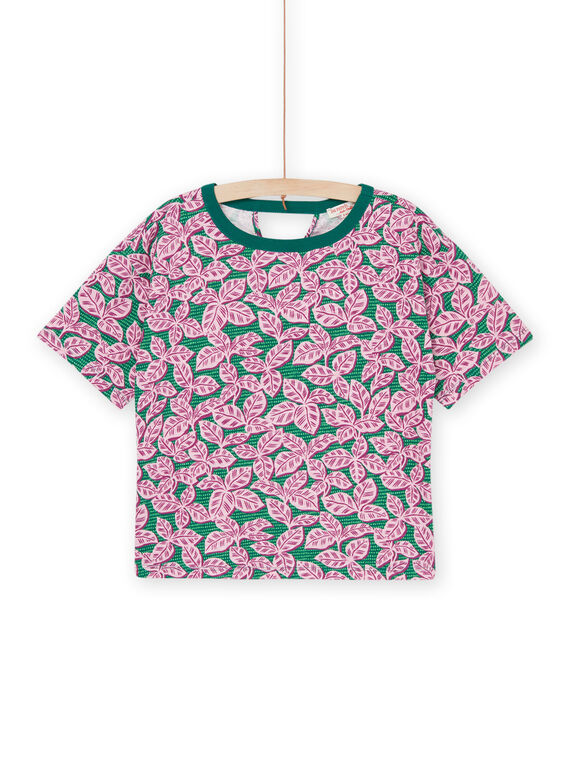 T-shirt verde com estampado tropical RAEXOTI4 / 23S901V2TMCG614