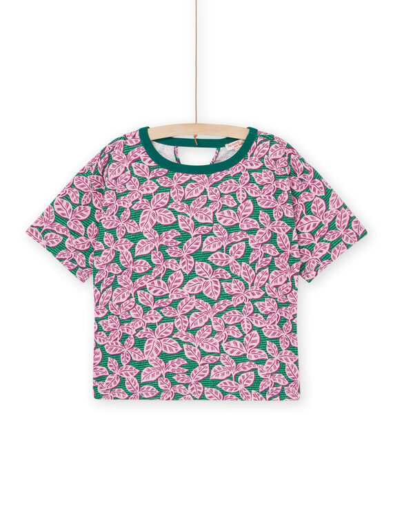 T-shirt verde com estampado tropical RAEXOTI4 / 23S901V2TMCG614