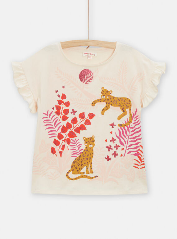 T-shirt cru com padrão de animais menina TALITI1 / 24S901T1TMC003