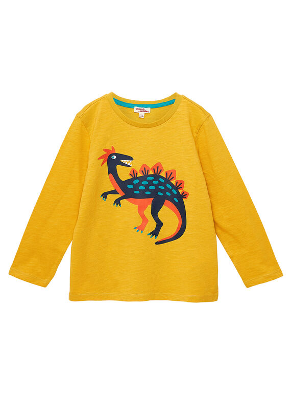 T-shirt mangas compridas menino amarelo estampado dinossauro JOJOTEE3 / 20S90241D32B116
