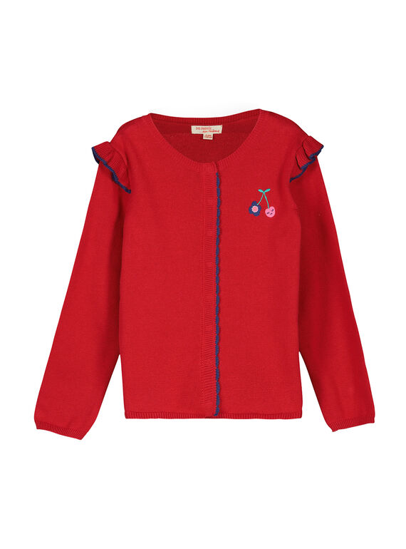 Casaco vermelho de malha menina FACOCAR1 / 19S90181CAR050