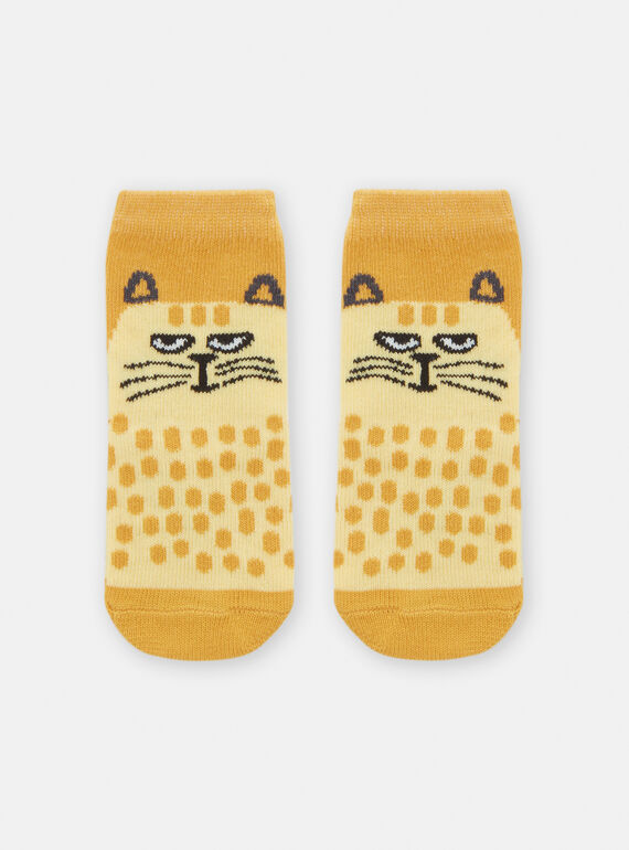 Meias amarelo com padrão de gato para bebé menino TYULICHO / 24SI10C2SOQ010