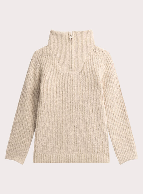 Camisola de gola de caminhoneiro bege para menino  VOBAPUL / 24W902Q1PULA011