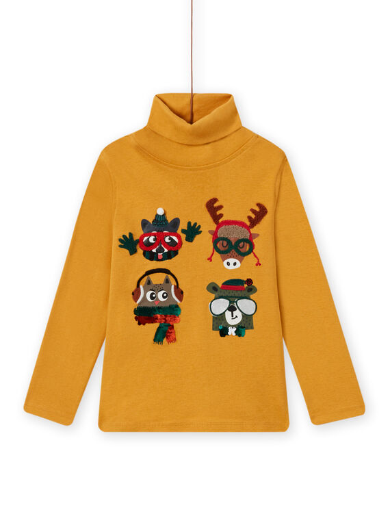 Camisola interior amarela com padrão de animais fantasia menino MOSAUSOUP / 21W902P1SPLB107