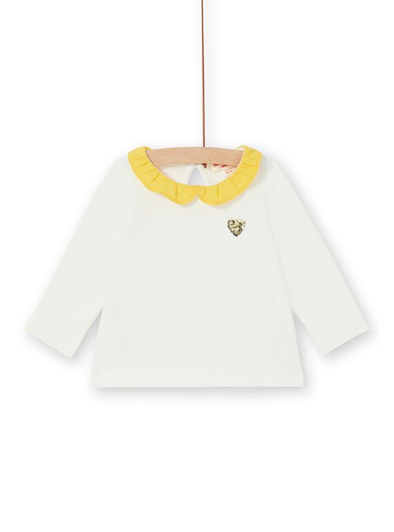 T-shirt cru e amarela em algodão bebé menina LIJOBRA1 / 21SG0932BRA001