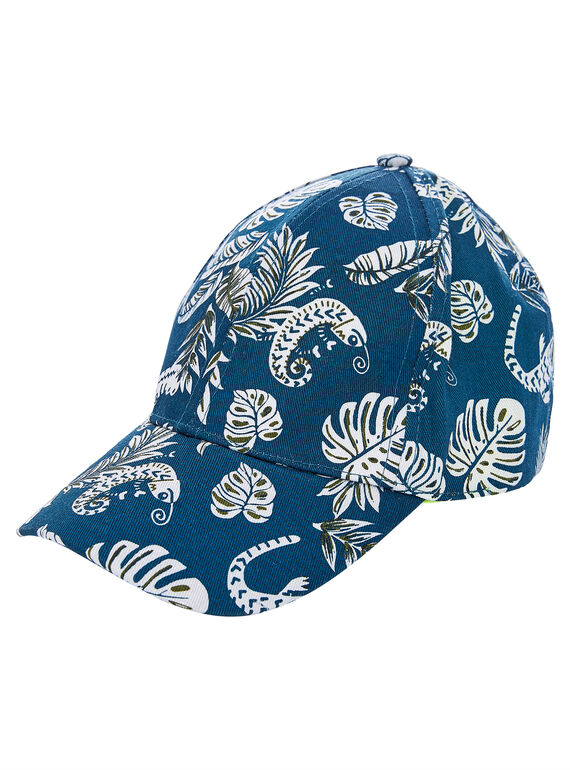 Boné menino azul-marinho e branco e interior amarelo JYOCLOCAP / 20SI0211CHA715