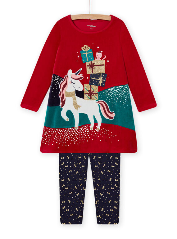 Camisa de noite com padrões de Natal e leggings menina MEFACHUCAD / 21WH11F1CHNF529