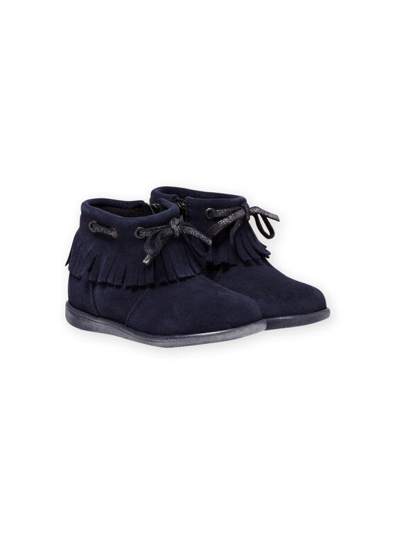 Botins azul-marinho com franjas bebé menina MIBOOTINDI / 21XK3771D0D070