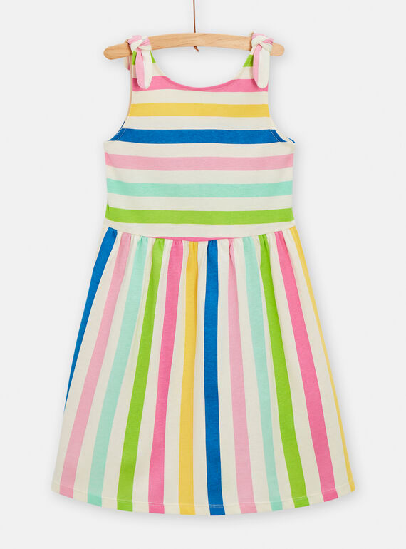 Vestido multicores com estampado às riscas para menina TAPLAROB2 / 24S901S1ROB003