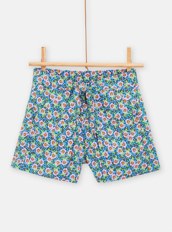 Calções azul, verde e rosa com estampado florido para menina TARYSHORT2 / 24S901U2SHOC228