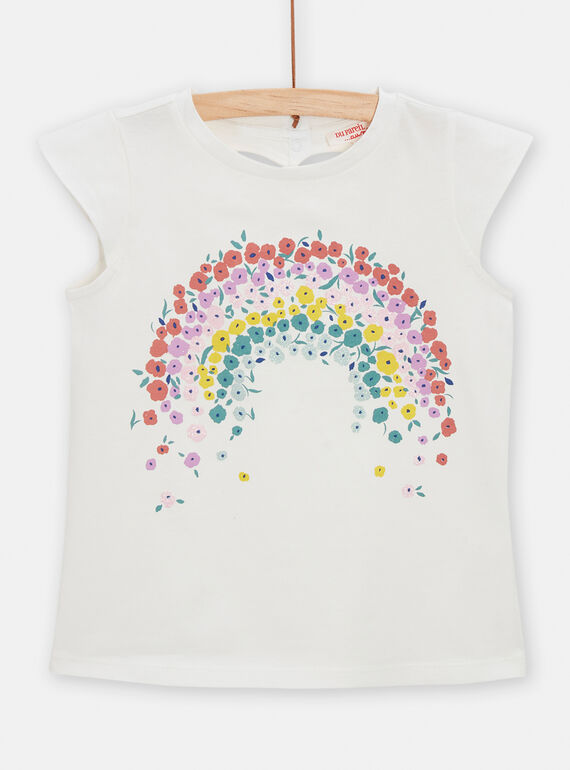 T-shirt cru com padrão de arco-íris menina TAPOTI4 / 24S901M3TMC001