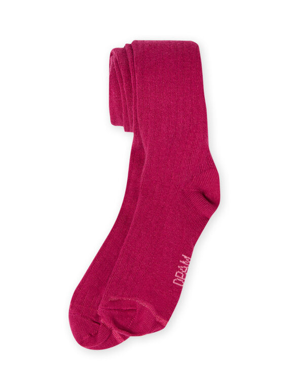 Collants lisos canelados rosa escuro menina MYAJOCOL3 / 21WI0117COLD312