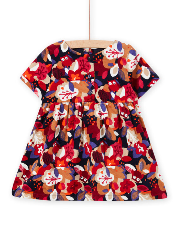 Vestido com estampado florido em veludo bebé menina MIFUNROB1 / 21WG09M1ROB070