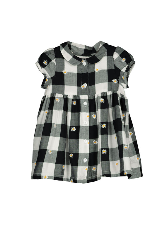 Vestido mangas curtas aos quadrados bebé menina FILIROB3 / 19SG0923ROB001