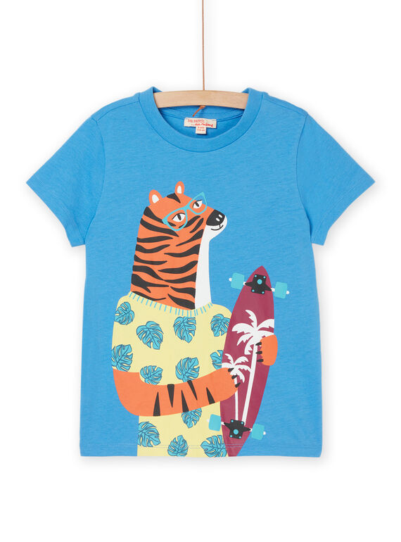 T-shirt azul com padrão tigre ROJOTI8 / 23S902Z1TMC221