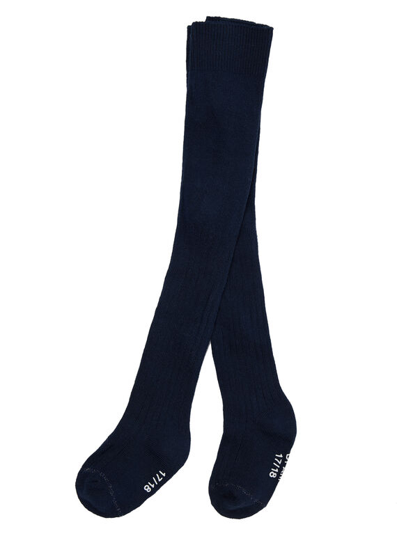 Collants de algodão azul-marinho bebé menina JYIESCOL2 / 20SI0963COL070